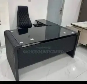Executive Leather Table - Black