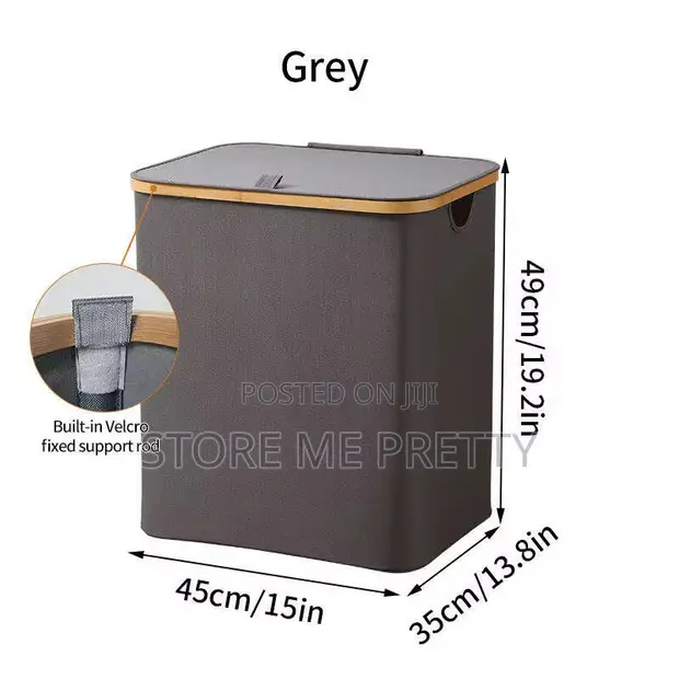 Gray Laundry Bin - 1