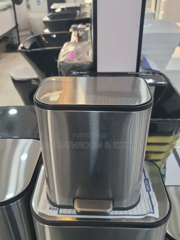 5L Rectangular Step Trash Bin - Brushed Stainless Steel - 1