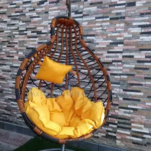 Modern Rattan Basket Swing - White