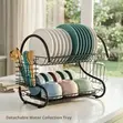 2-Tier Dish Drying Rack - Black - 3