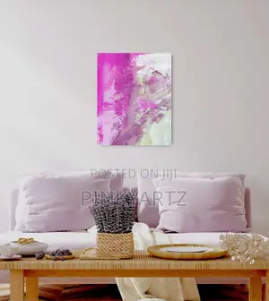 Textured Pink Abstract Impasto Painting