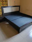 6x6 Queen Size Bed Frame - Baki & Grey - 1