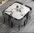 Brand New Ceramic Dining Set - Gray Square Table - 1