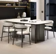 Luxurious Imported Marble Dining Table with 6 Leather Chairs - 2