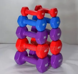 Dumbbells masu launi akwai kowace kilo