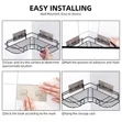 Bathroom Corner Rack - 1 Tier Aluminum Black - 2