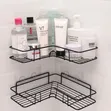 Bathroom Corner Rack - 1 Tier Aluminum Black - 5