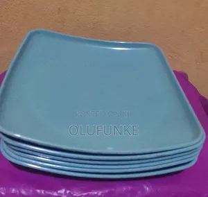 6 Pieces Square Plastic Plates - Unbreakable