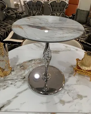 Luxury Marble Top Side Stool with Stainless Steel Leg