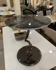 Modern Marble Top Accent Side Table - 1