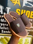 ATS Coffee Brown Single Strap Slides - Women's Leather - 2
