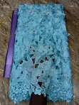 Swiss Lace Fabric with Crystal Stones - 1