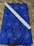 Swiss Lace Fabric with Crystal Stones - 2