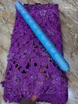 Swiss Lace Fabric with Crystal Stones - 5