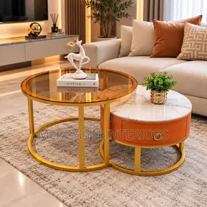2-in-1 Gilashi da Marmara Center Table