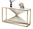 Modern Demilune Console Table - White Sintered Stone Top - 2