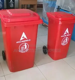 Red 240L Waste Bin Bucket