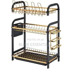 3-Tier Dish Drying Rack - Baki & Zinariya