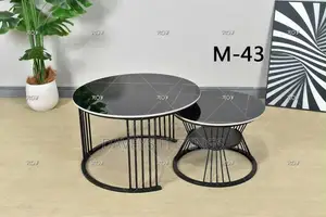 Luxury Ceramic Top 2-Piece Center Table Set