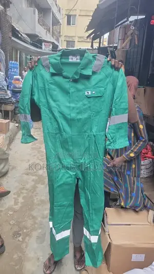 Green Coverall with Reflective Tapes