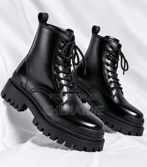 Trendy Men's High Sole Ankle Boots with Lace