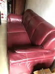 3 Seater Sofa - Wine Colour, Leather - 1