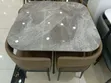 4 Seater Marble Brown Dining Set - 2