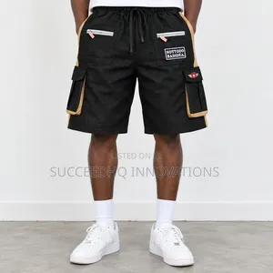 Men's Black Cargo Utility Summer Shorts