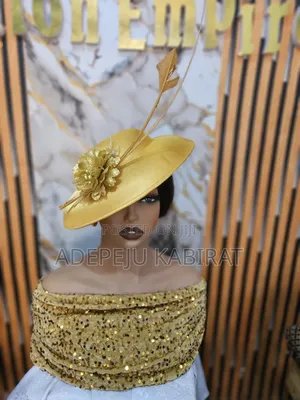 Gold Fascinator with Rose - Brand New