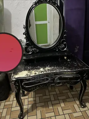 Luxury Black Dressing Table with Mirror