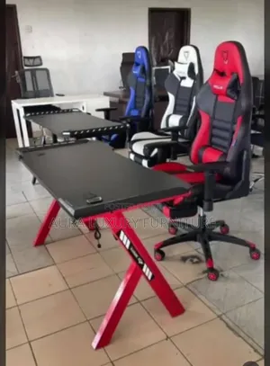 Stylish Ergonomic Gaming Chair and Table Set