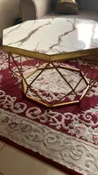 Home Interiors Center Table Mai Siffar Heksagon - Zinariya - 2