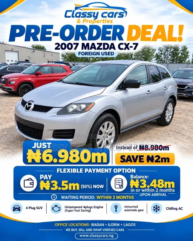 2007 Mazda CX-7 Silver - Pre-Order Deal - 1