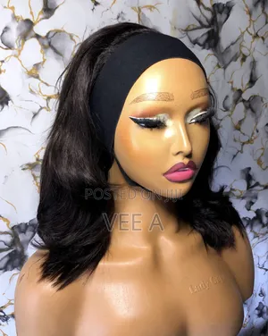 Layered Wavy Band Wig - Brown Mai Dufe