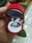 Couple Rhinestone Rings - Stainless Steel & Zircon Set - 2