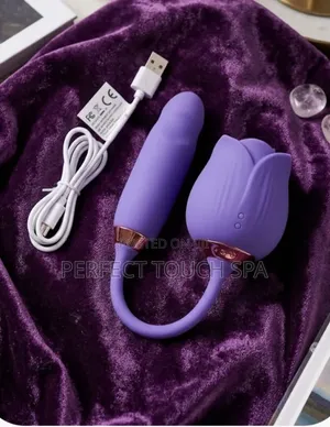 2-in-1 Rose Vibrator - Purple