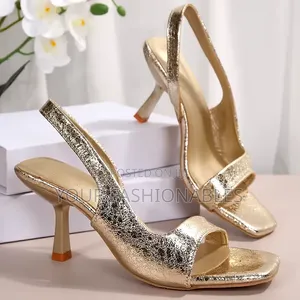 Kyawawan Gold Sling Back Party Sandals (Size UK 6.5/40)