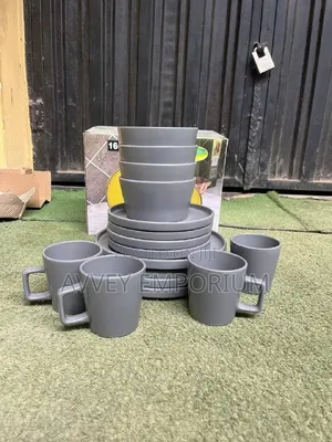 Grey 16-Piece Ceramic Dinner Set