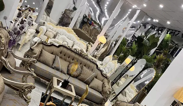 Royal Couch - 10 Seater with Center Table & Stools - 1