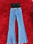 Saitin Wandon Jeans da Bralette na Mata - 3