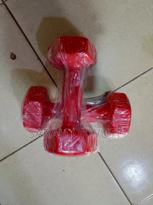 Pair of 5kg Red Hex Dumbbells