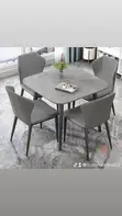 Home Interiors Dining Set Mai kujeru 4 da Sama ta Ceramic - 1