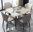 Home Interiors Dining Set Mai kujeru 4 da Sama ta Ceramic - 2