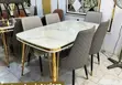 Luxury Marble Dining Table Set tare da kujeruwan Upholstered - 1