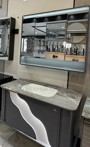 Luxury Bathroom Vanity Cabinets tare da Madubi na LED