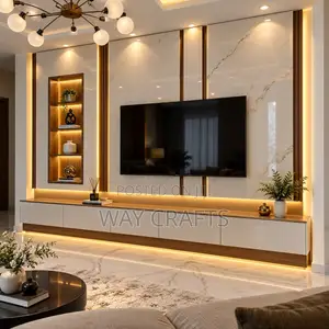 WAY CRAFTS Modern Wall-Mounted TV Console