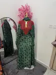 Adire Bubu Gown - Green - 1