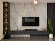 Home Interiors Gold TV Console with LED - 1