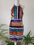 UK Thrift Sequin Halter-Neck Dress - 1